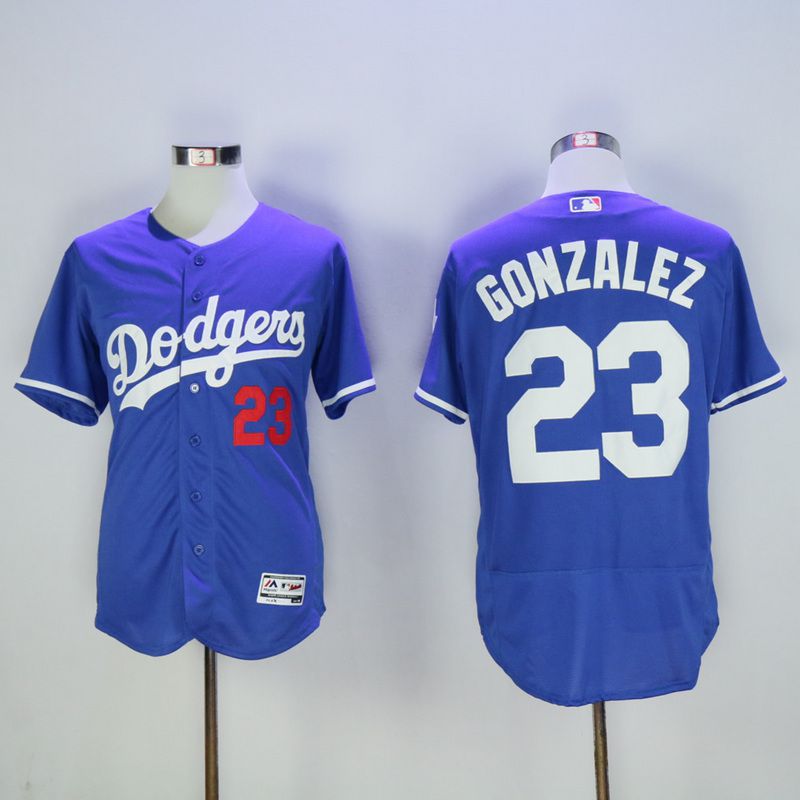 Men Los Angeles Dodgers 23 Gonzalez Blue Elite MLB Jerseys